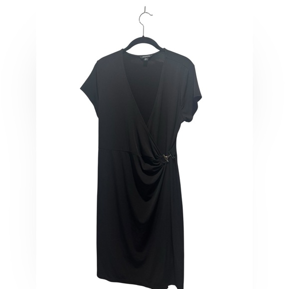 George Dresses & Skirts - George Black Midi Dress V-Neck Dolman Sleeve
